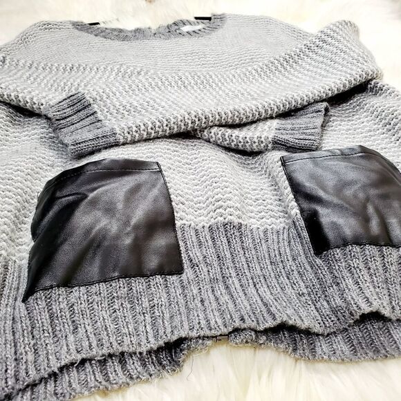 Design History Wool Blend Leather Front Pockets Sweater L - Picture 8 of 8
